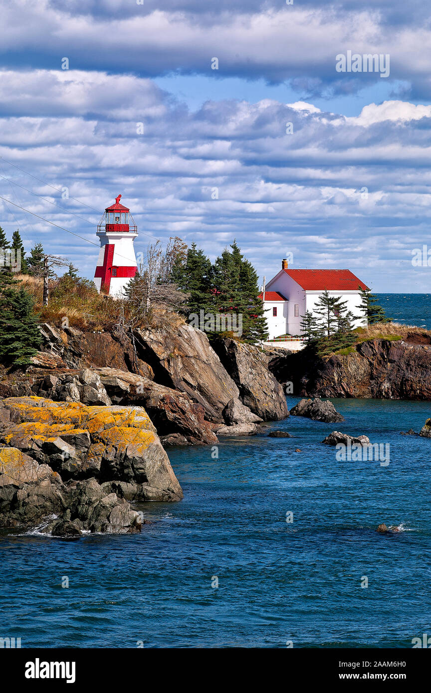 Kopf Hafen Licht, Campobello Island, New Brunswick, Kanada Stockfoto