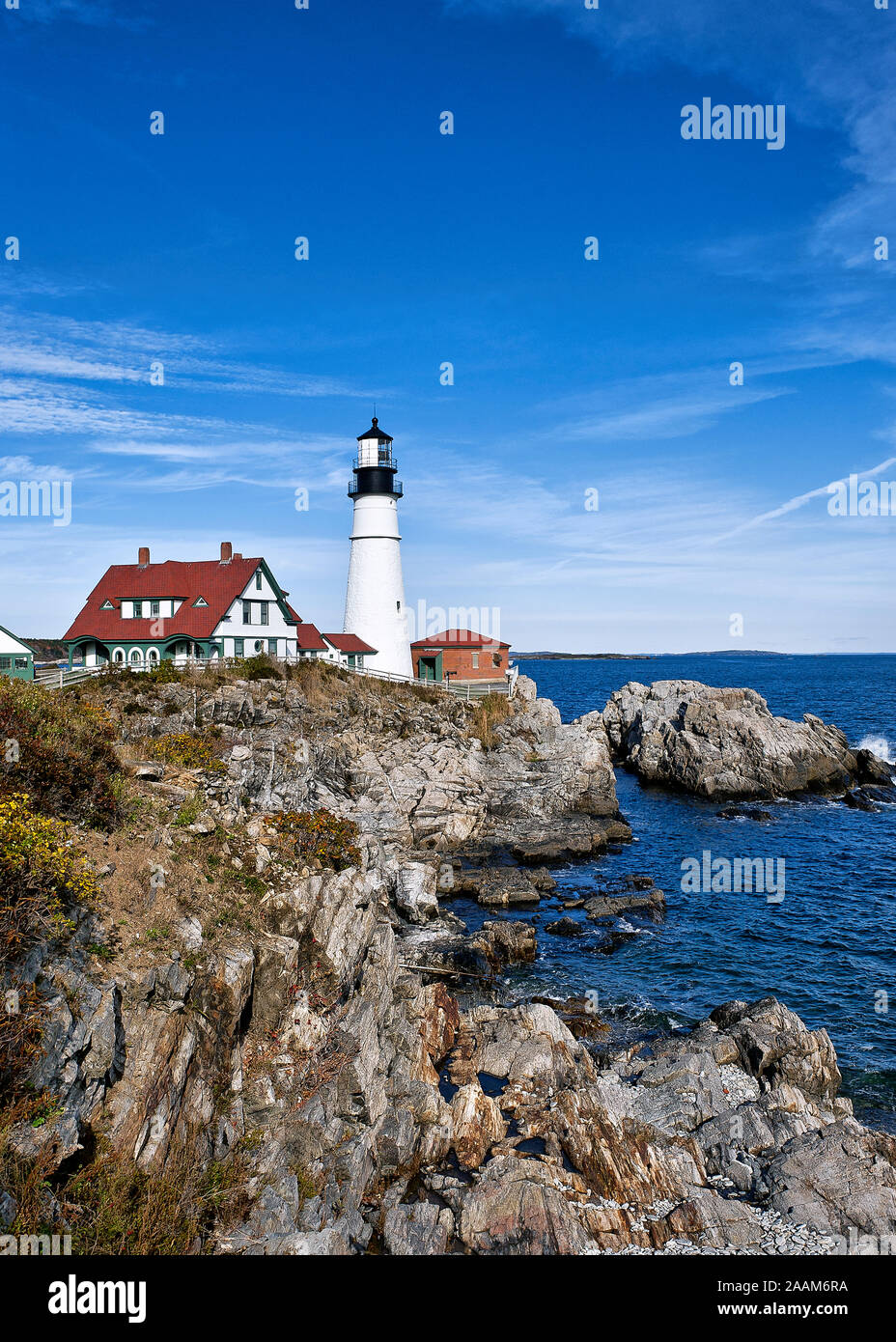 Portland Head Lighthouse, Cape Elizabeth, Maine, USA. Stockfoto