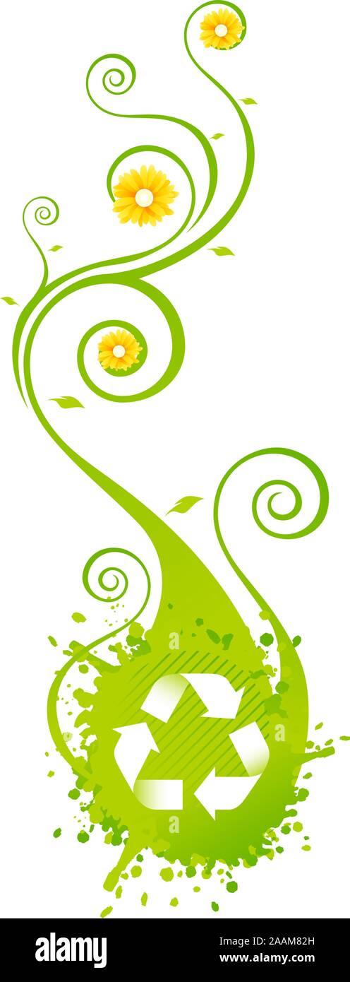 Recicle Blume Symbol Hintergrund Stock Vektor