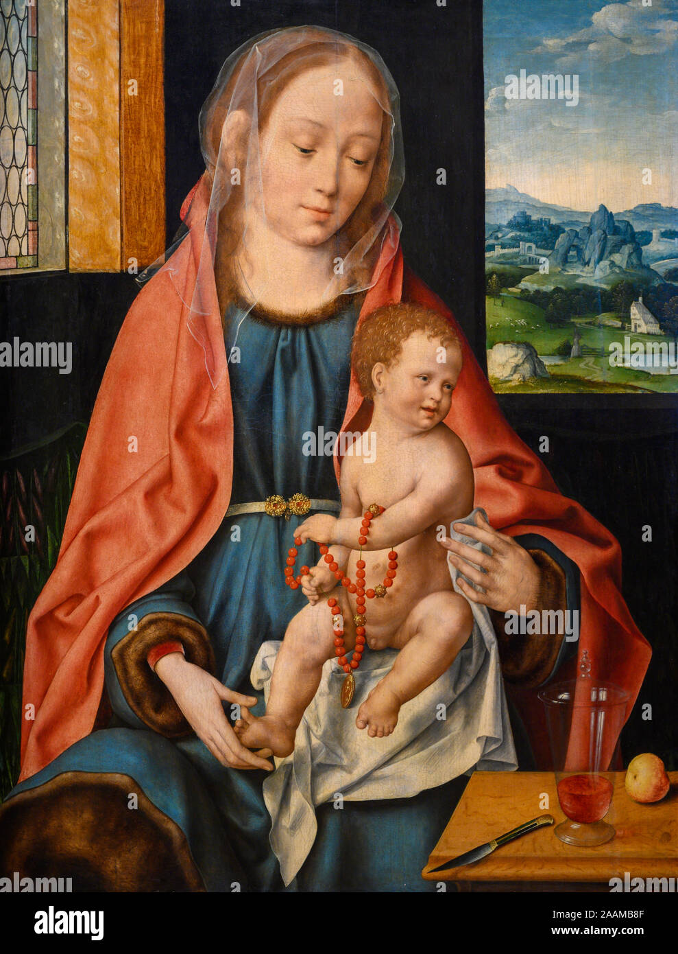 'Mary mit Kind" (um 1530) von Joos van Cleve (um 1485-1540). Stockfoto