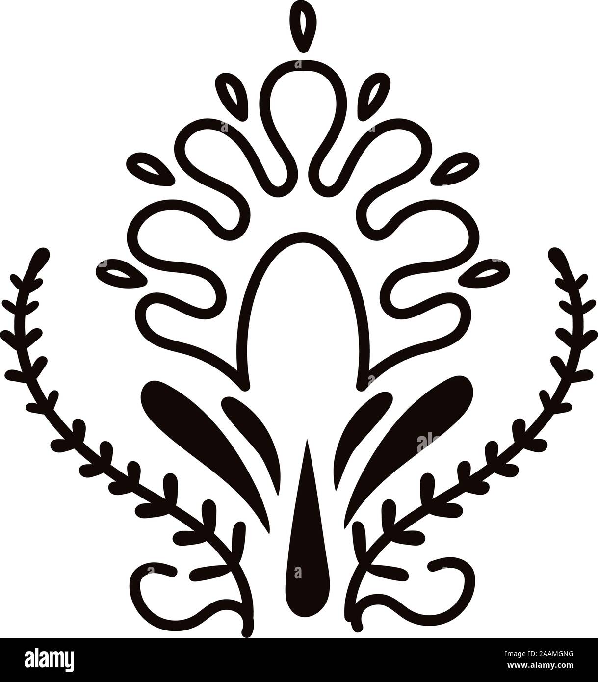 Eleganten rahmen Blumenschmuck Symbol Stock Vektor