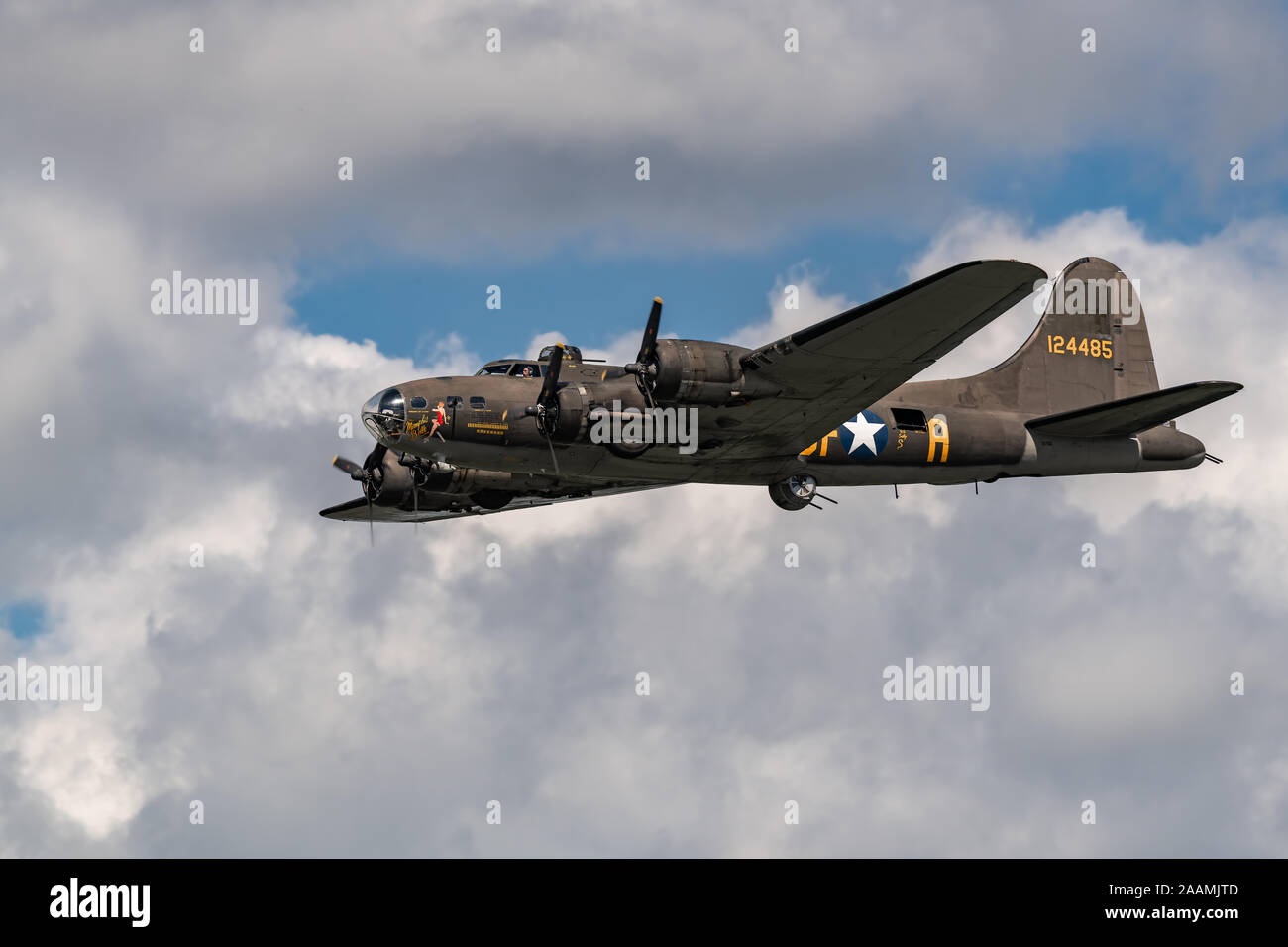 NEW WINDSOR, NY - 15. SEPTEMBER 2018: Weltkrieg ära Boeing B-17 Flying Fortress bomber Flugzeug die Memphis Belle Stockfoto