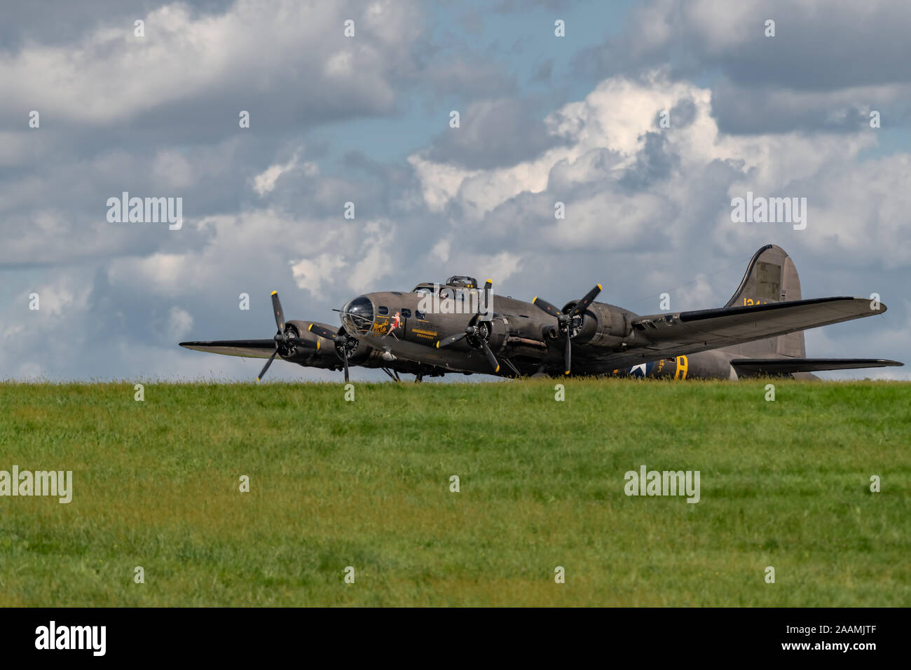 NEW WINDSOR, NY - 15. SEPTEMBER 2018: Weltkrieg ära Boeing B-17 Flying Fortress bomber Flugzeug die Memphis Belle Stockfoto