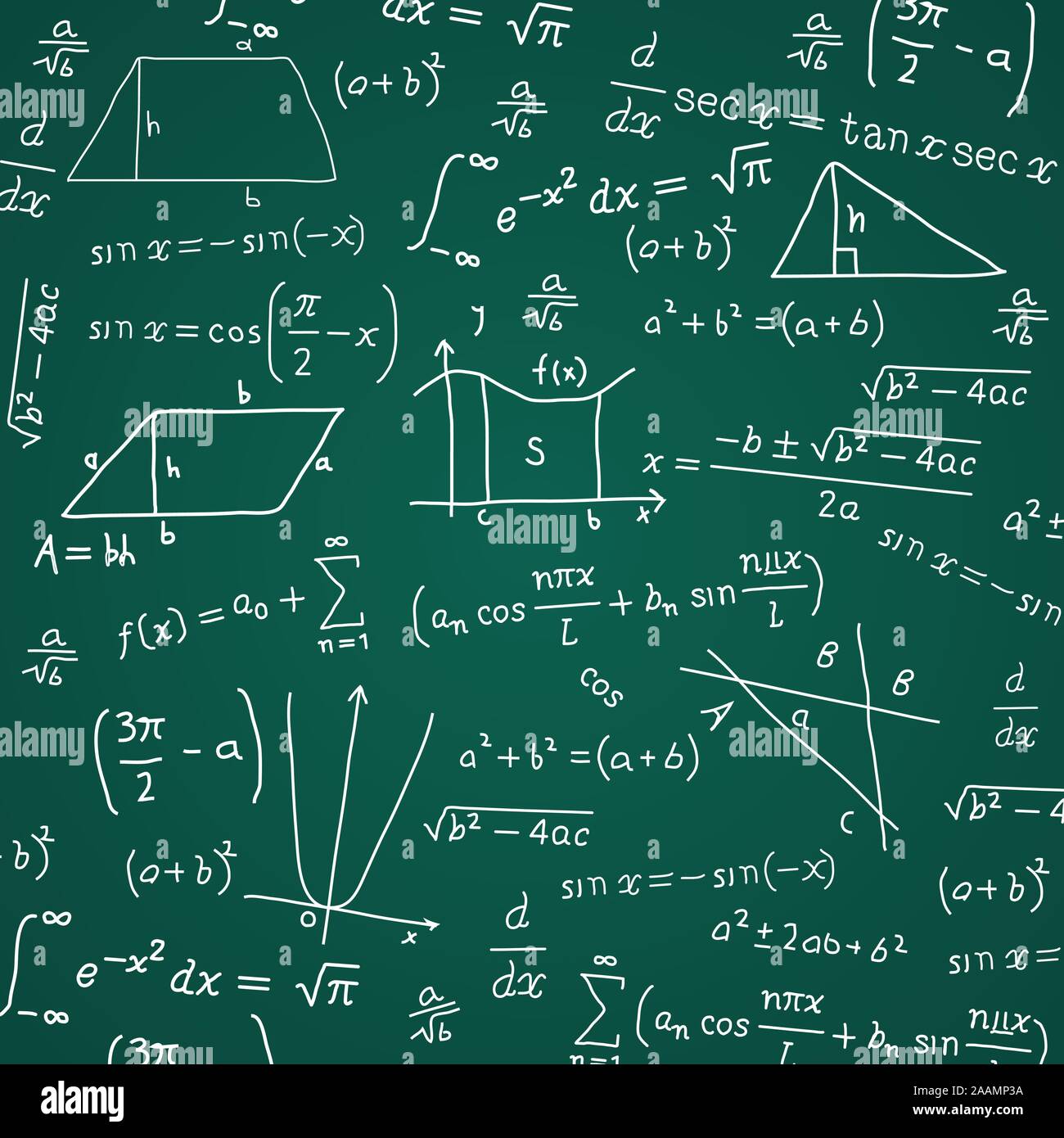 Mathe Formel Blackboard Berechnung Vektor Illustration Karikatur. Stock Vektor