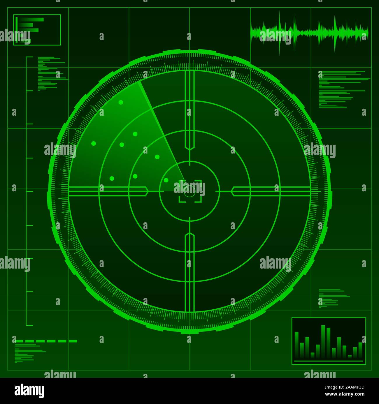 Radar militärische Technologie Krieg Armee Waffe Vector Illustration