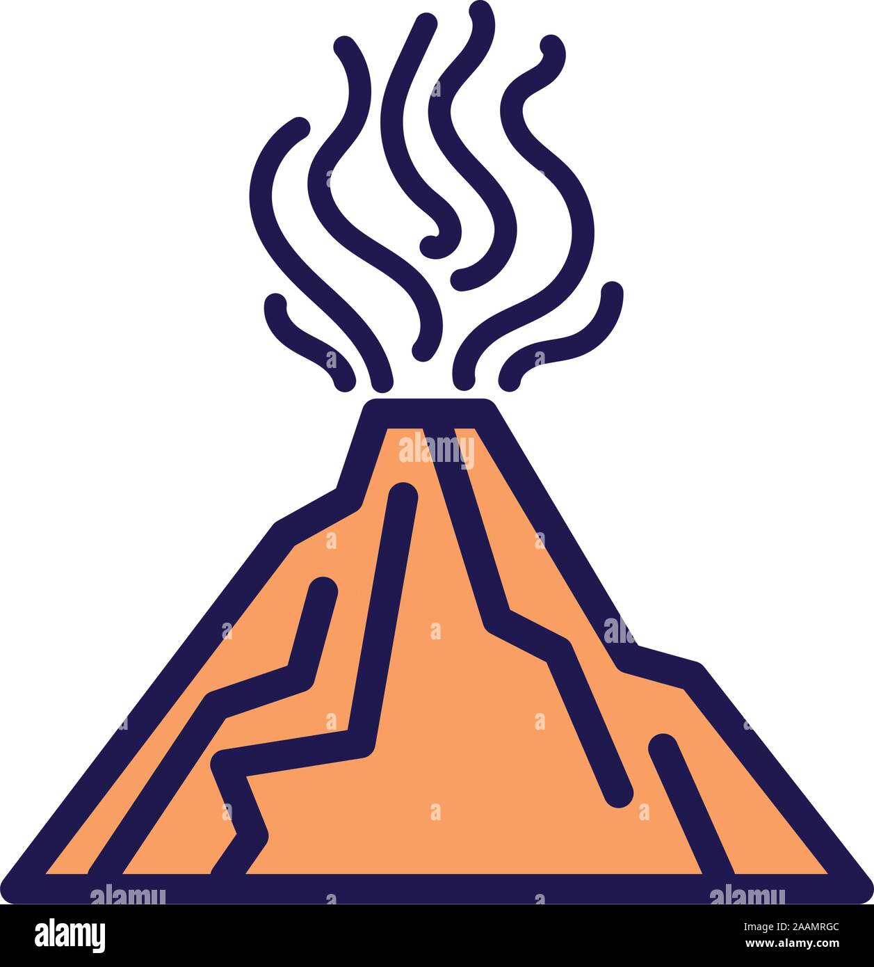 Mexikanische Vulkan Popocatepetl fill Style Icon Stock Vektor