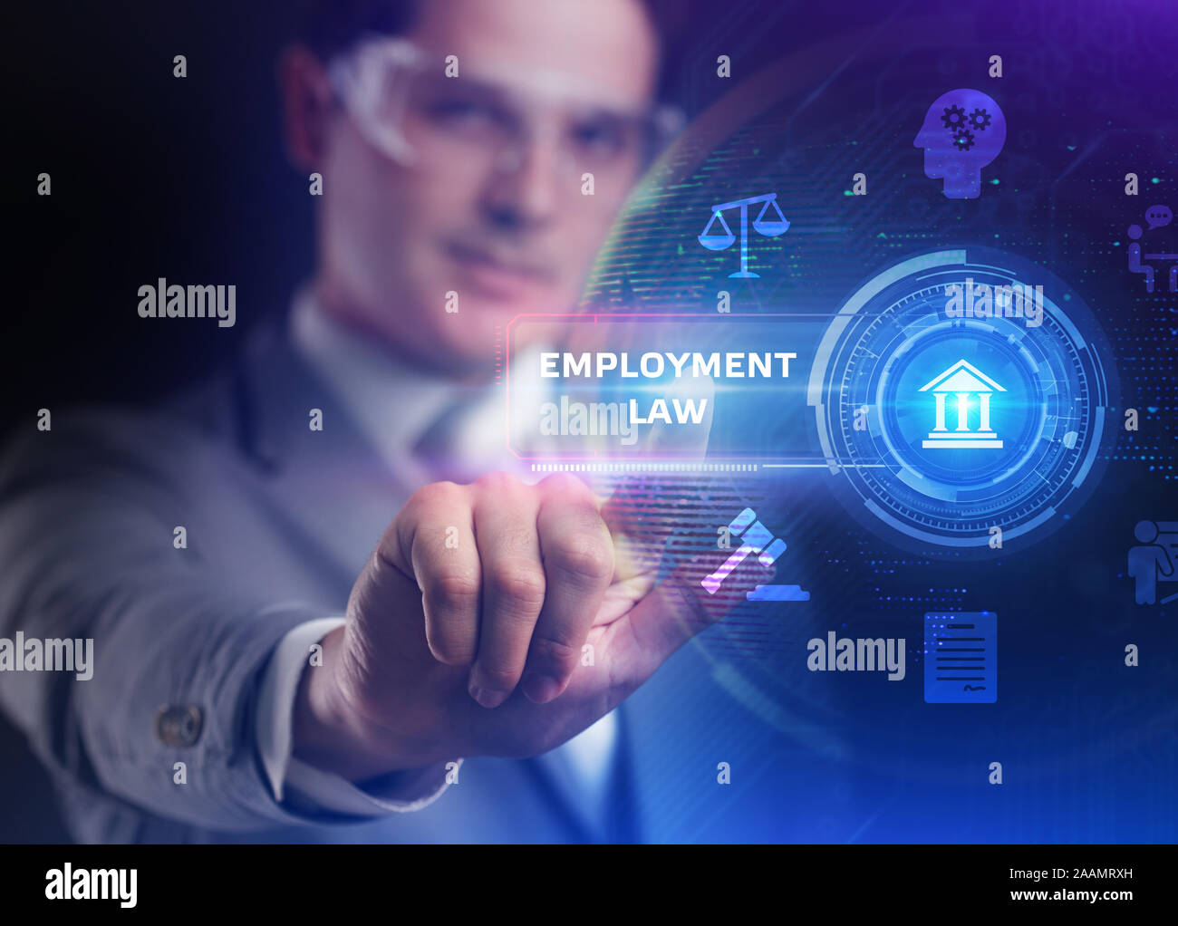 Wirtschaft, Technologie, Internet und Netzwerk Konzept. Arbeitsrecht. Stockfoto