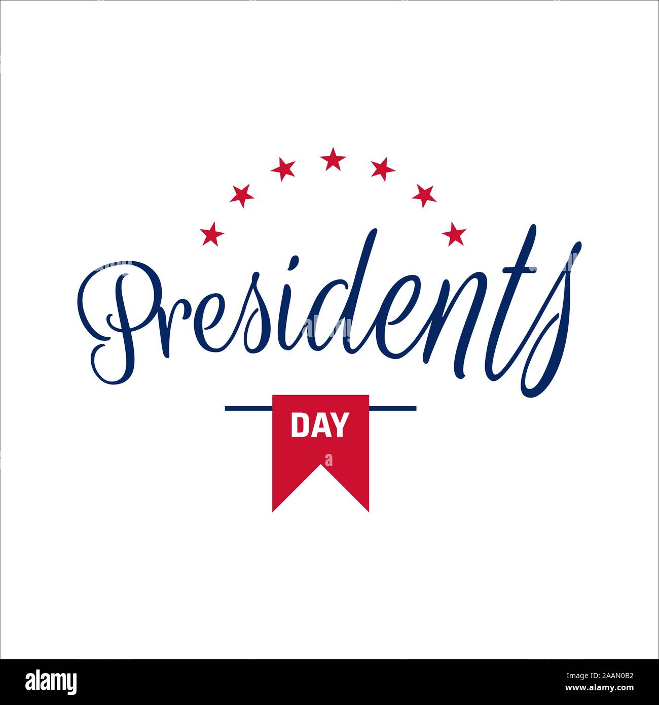 Happy Präsidenten Day text Beschriftung für Präsidenten Day in den USA Vector Illustration Grafik Design. US-Präsident Feier kalligrafischen Hand des gezeichnet Stock Vektor