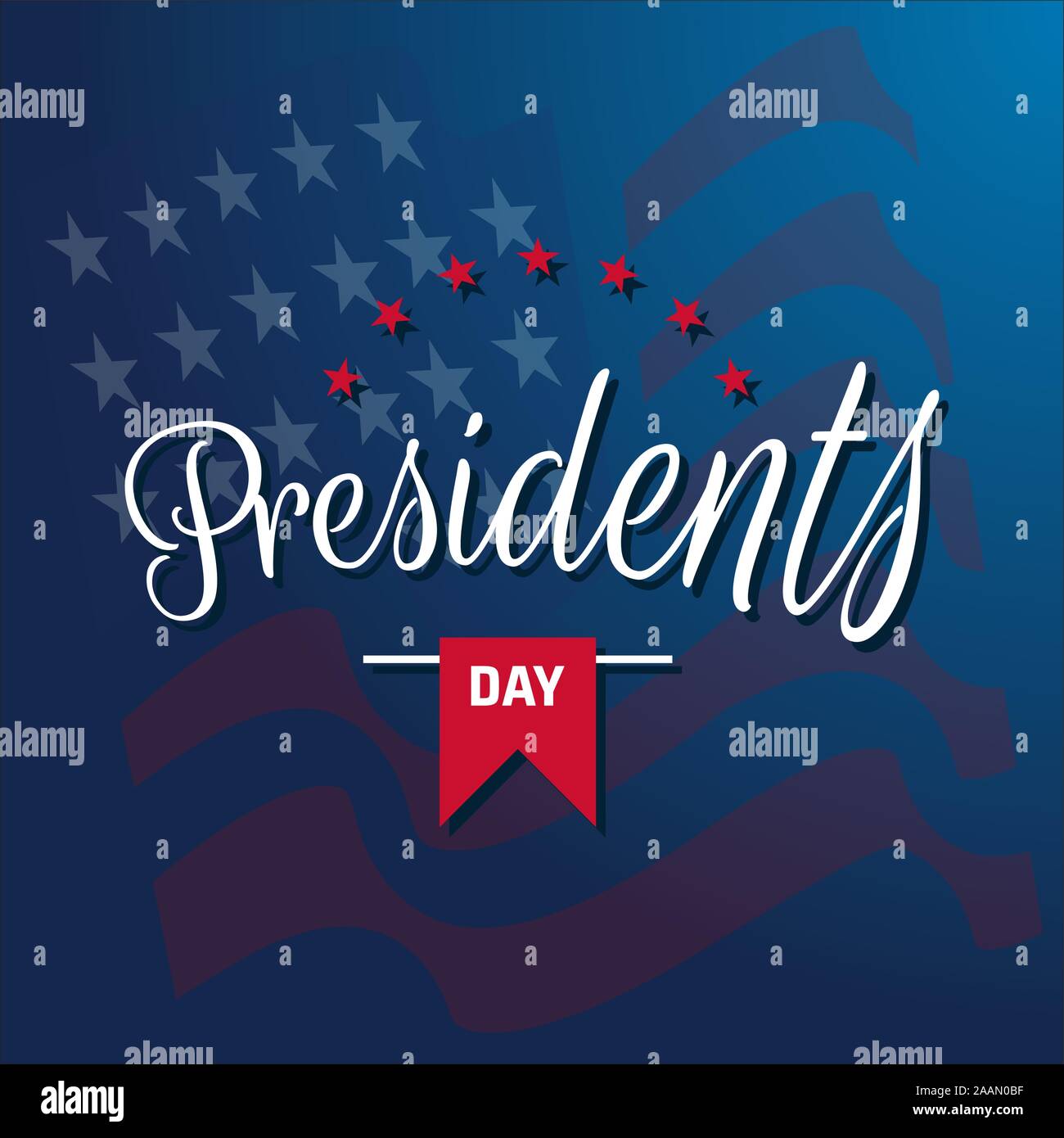 Happy Präsidenten Day text Beschriftung für Präsidenten Day in den USA Vector Illustration Grafik Design. US-Präsident Feier kalligrafischen Hand des gezeichnet Stock Vektor