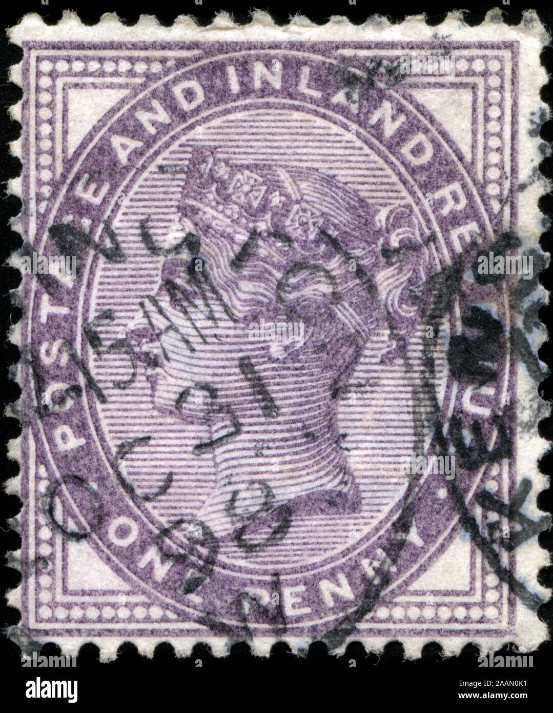 Poststempel Stempel aus dem Vereinigten Königreich von Großbritannien und Nordirland in der Queen Victoria - Oberfläche gedruckten Serie Stockfoto