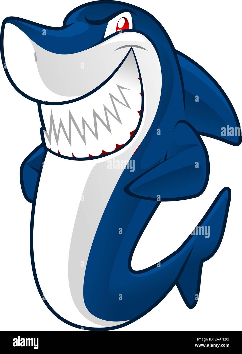 Lächelnd blue Shark. Stock Vektor