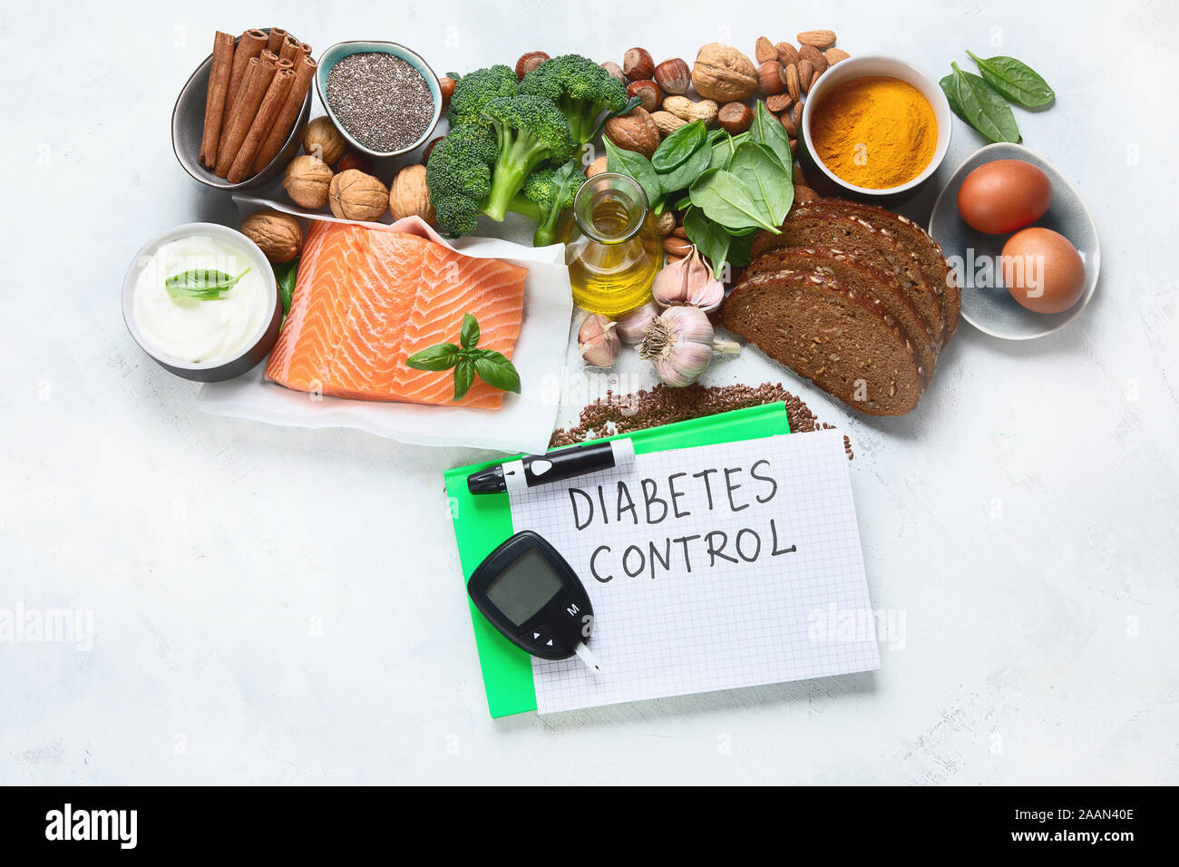 Gesunde Nahrungsmittel für Diabetes Diät. Cholesterin Ernährung, der Hohe  an Antioxidantien, Vitamine und Mineralien Stockfotografie - Alamy