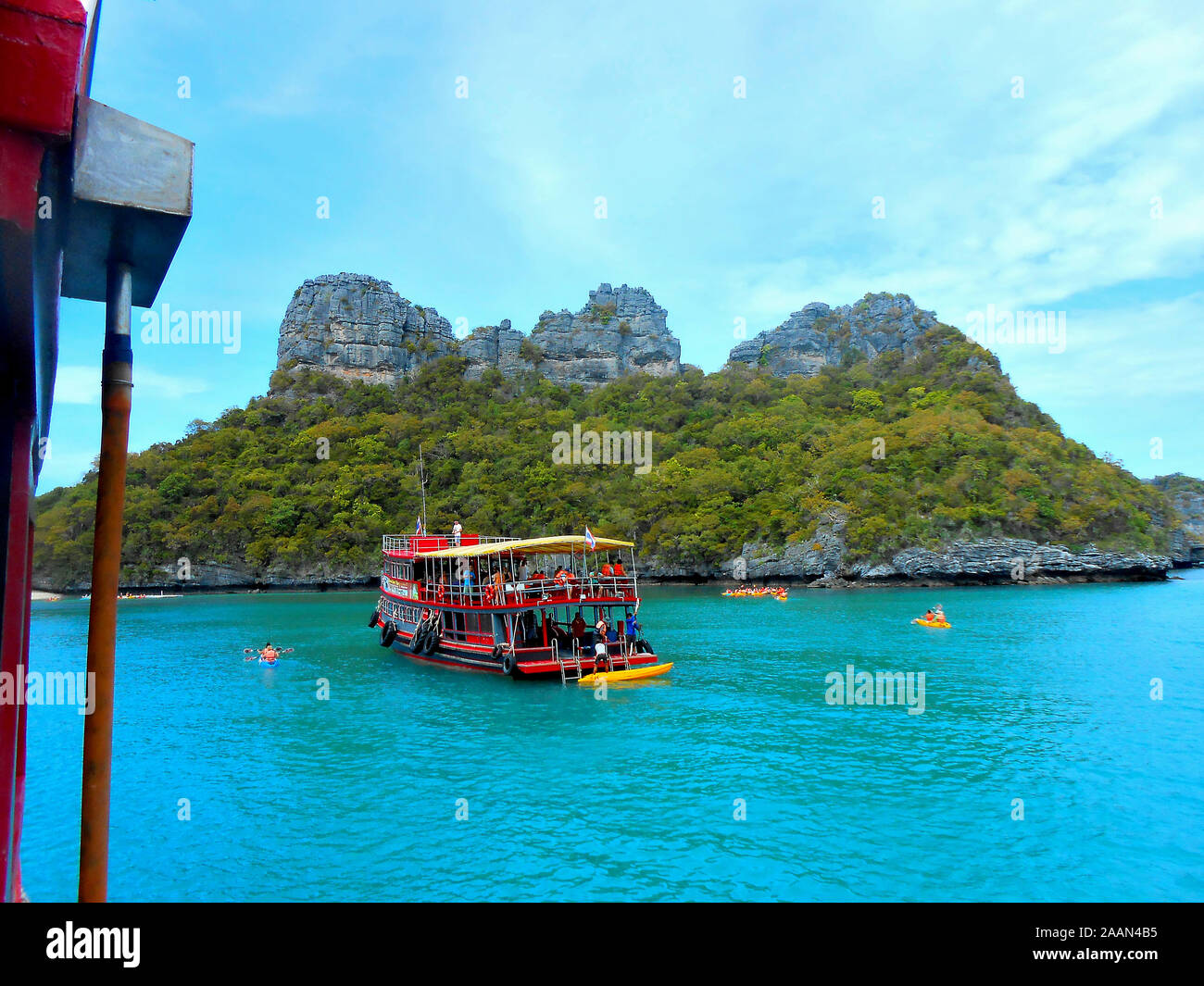 Kajak im Mu Koh Ang Thong National Marine Park Koh Samui Thailand Asien Stockfoto