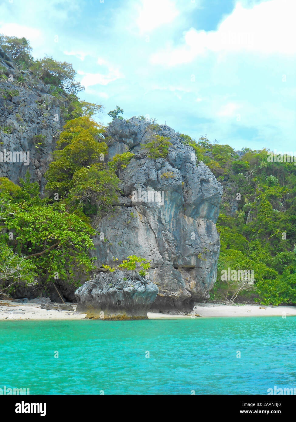 Bilder der verschiedenen Kalkstein Karst und die Inseln der Mu Ang Thong National Marine Park Koh Samui Thailand Asien Stockfoto