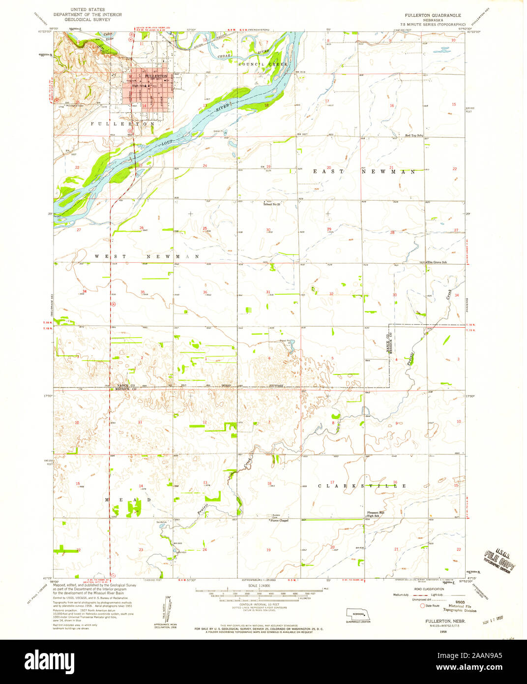 Fullerton Nebraska Karte Stockfotos und bilder Kaufen Alamy