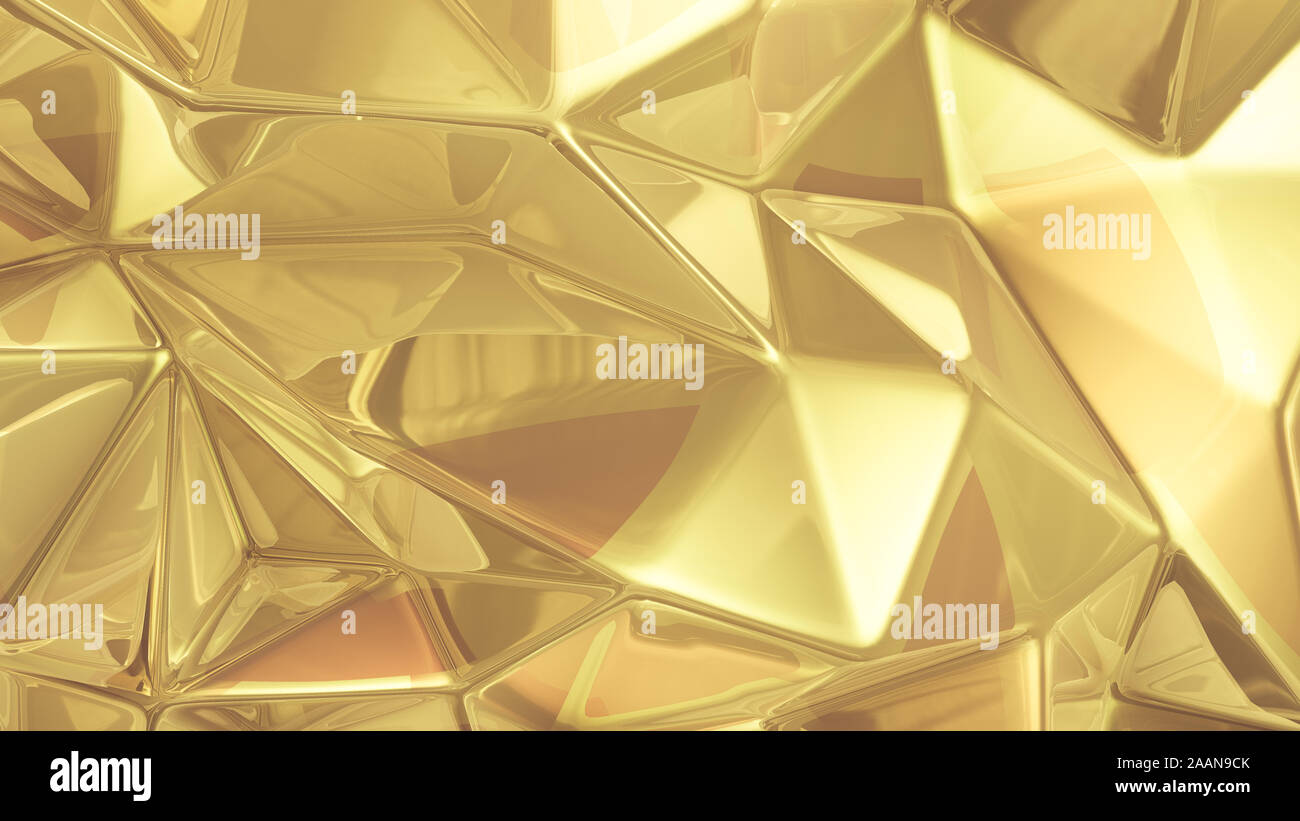 Luxus gold crystal Hintergrund. 3D Rendering 3d Illustration. Stockfoto