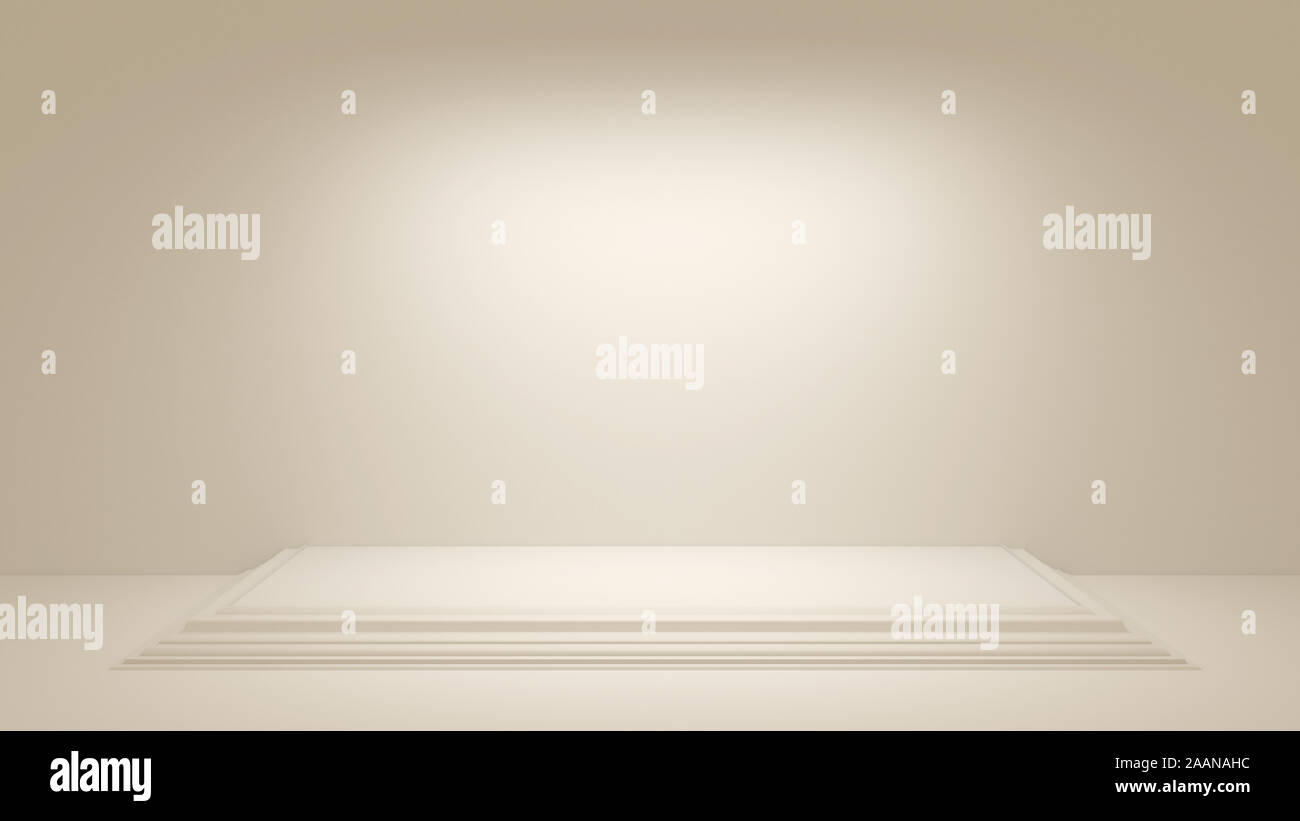 Weißer Hintergrund mit architektonischen Interieur. 3D-Rendering Stockfoto