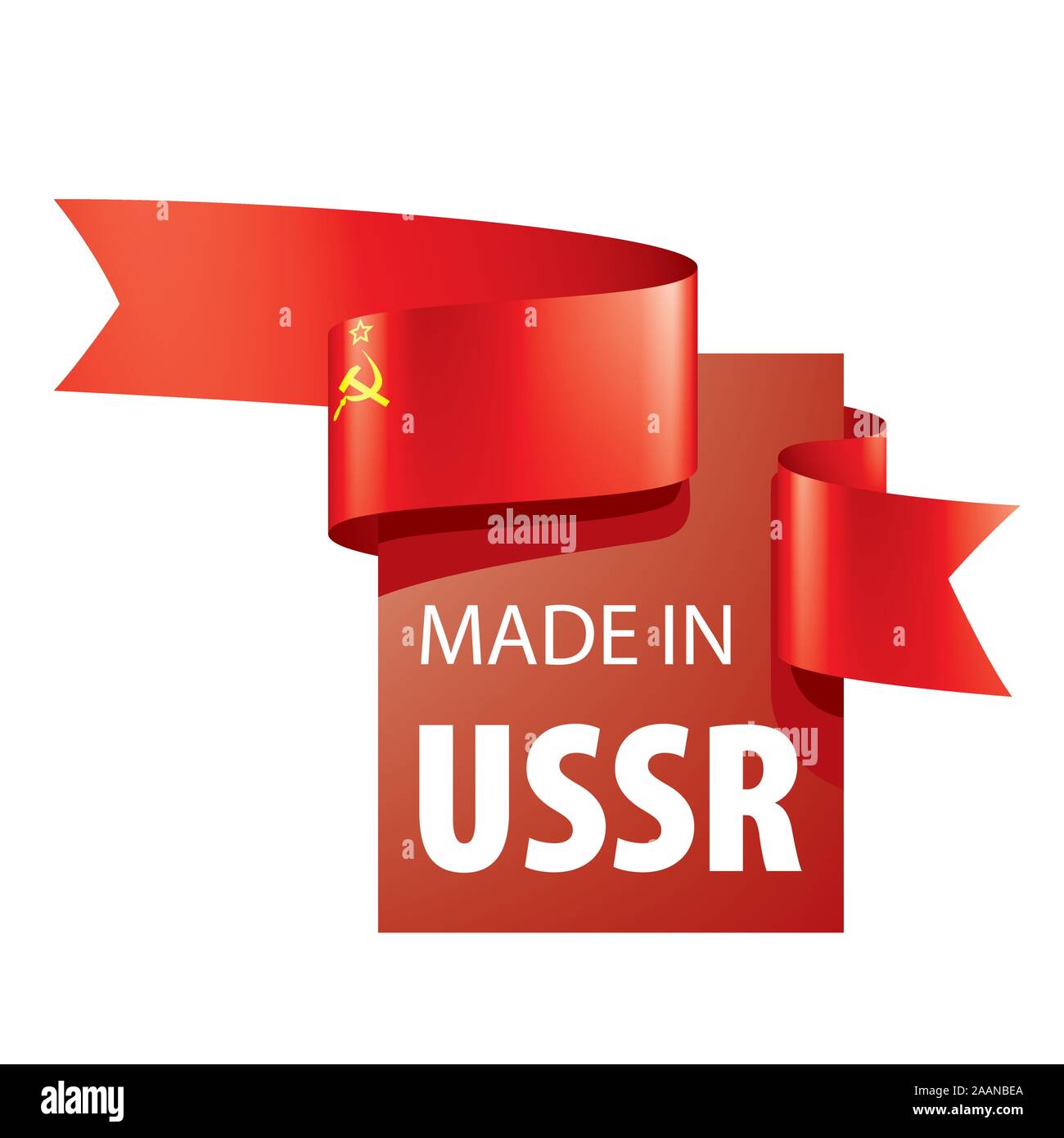 Die rote Flagge der UDSSR. Vector Illustration auf weißem Hintergrund Stock Vektor