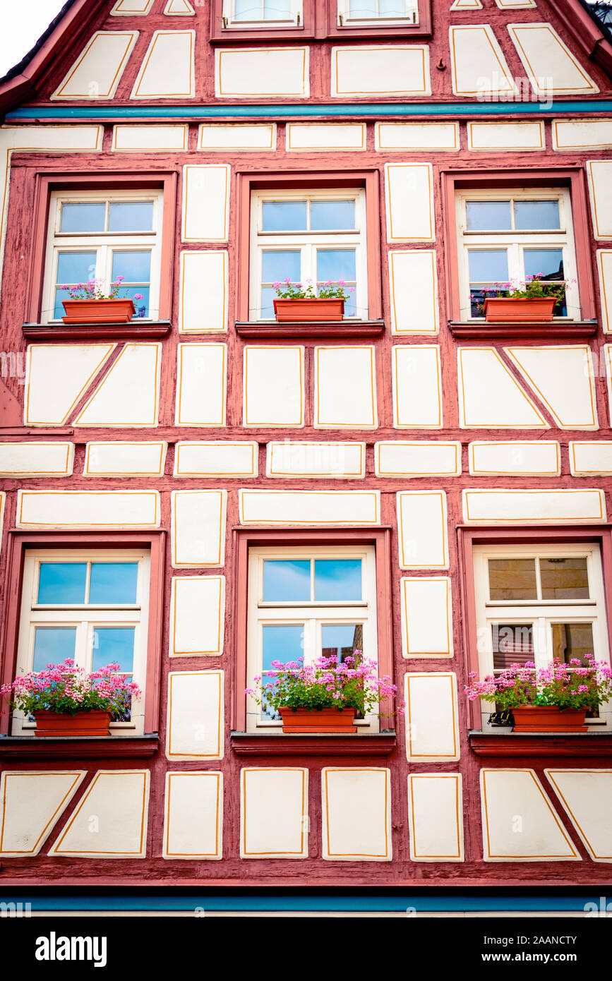 Ein typisches deutsches Gebäude im alten Stil façade. Stockfoto