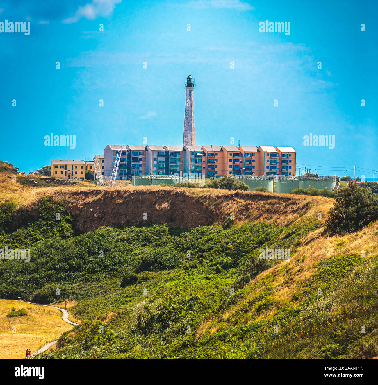 Leuchtturm von Punta Penna von Faro di Vasto - eine Region Abruzzen Wahrzeichen im Süden Italien Stockfoto