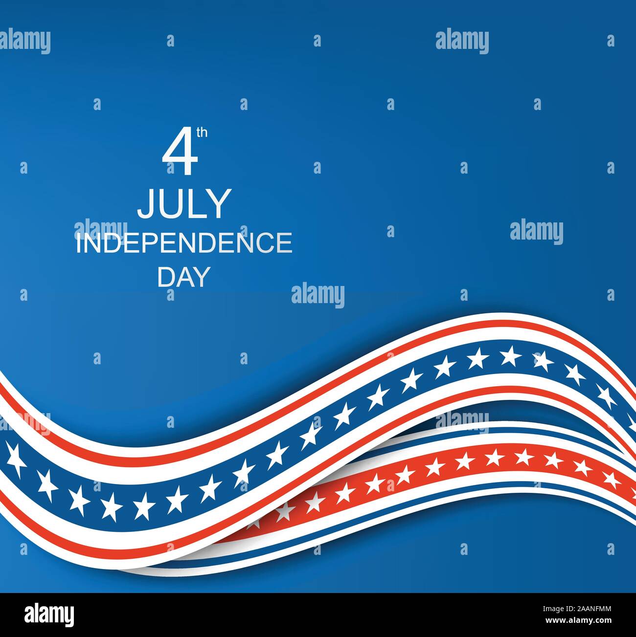 Happy Unabhängigkeit Tageskarte Vereinigte Staaten von Amerika. Stock Vektor