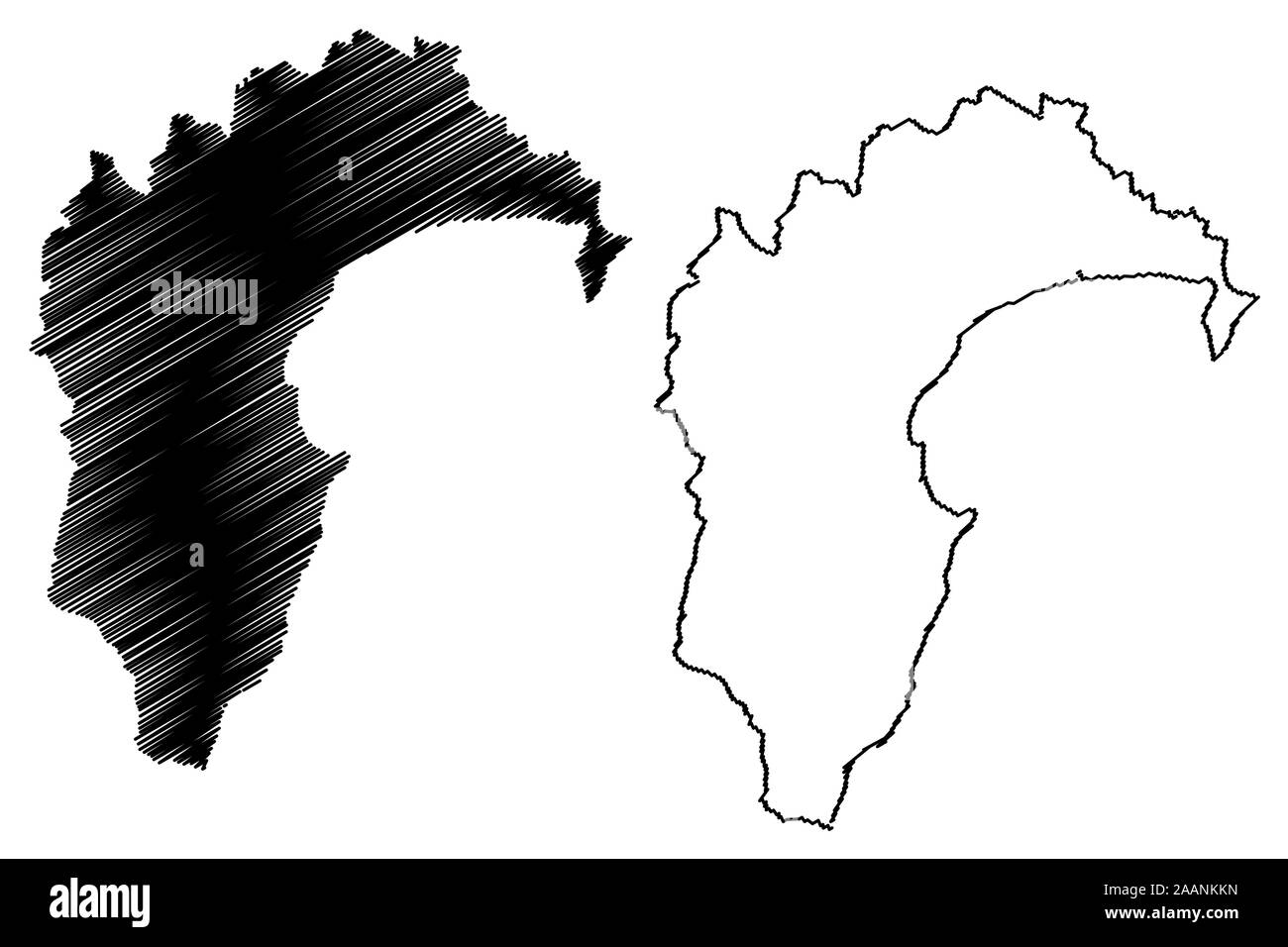 Hawkes Bay Region (Regionen von Neuseeland, Nordinsel) Karte Vektor-illustration, kritzeln Skizze Hawke's Bay Karte anzeigen Stock Vektor