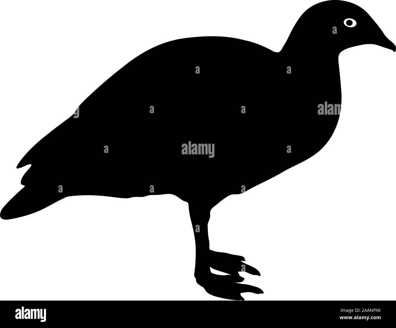 Silhouette vogel gans auf einem weißen Hintergrund. Stock Vektor