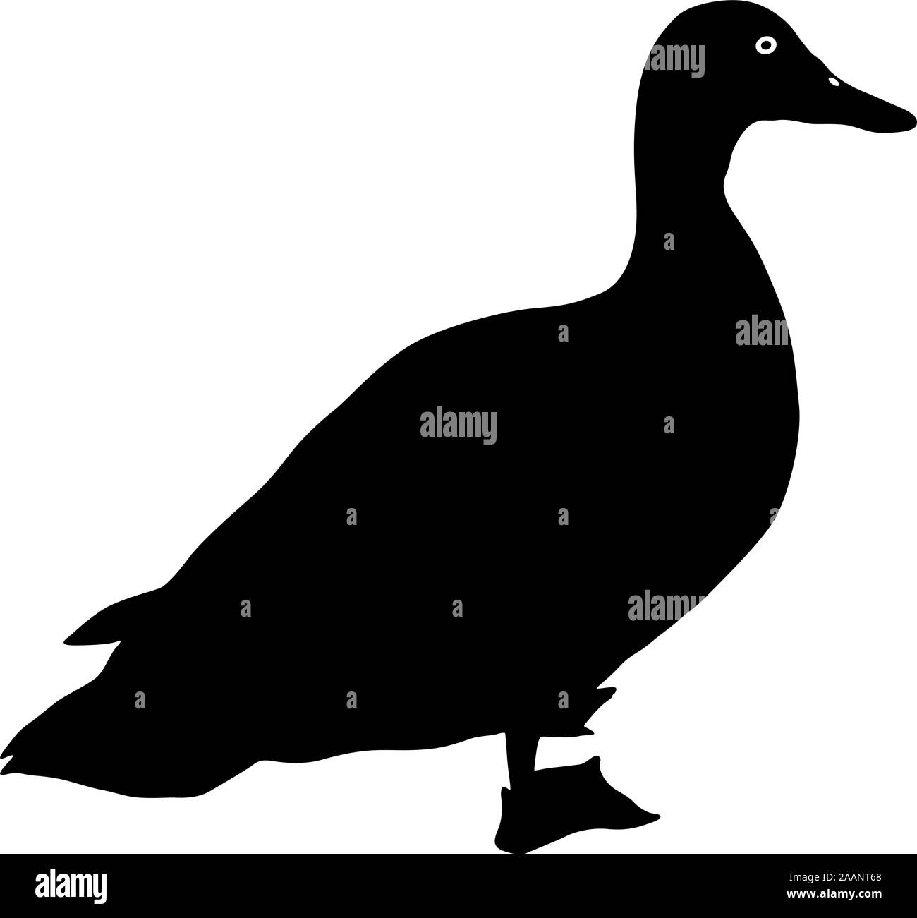 Silhouette vogel gans auf einem weißen Hintergrund. Stock Vektor