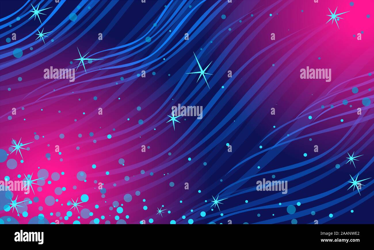 Abstrakt blau Magenta Nacht Stern Hintergrund. Weihnachten und Neujahr Stock Vektor