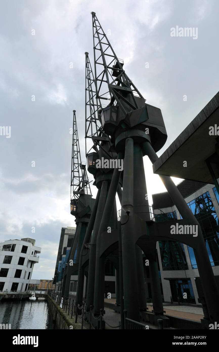 Blick auf äußere Millwall Dock, Canary Wharf, Isle of Dogs, London City, England, Großbritannien Stockfoto