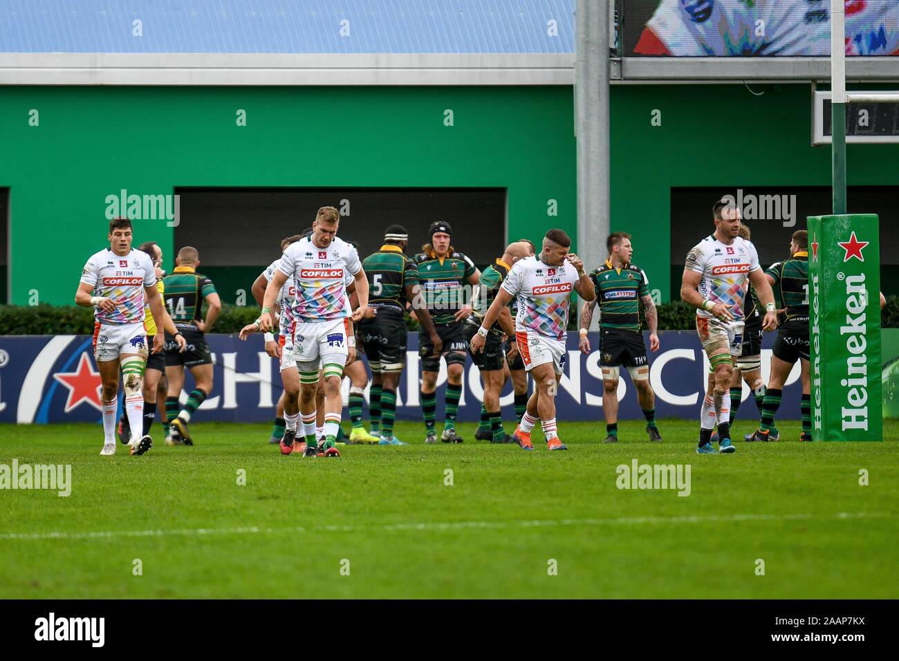 Treviso, Italien, 23. November 2019, Benetton Treviso nach latry bei Benetton Treviso vs Northampton Saints-Rugby Heineken Champions Cup - Kreditkarten: LPS/Ettore Griffoni/Alamy leben Nachrichten Stockfoto