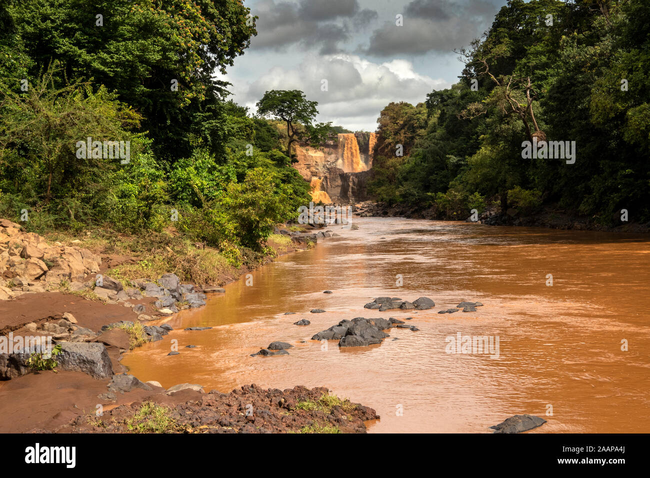 Äthiopien, Rift Valley, Gamo Gofo Omo, Arba Minch, Adjoura (Ajora) fällt auf Soke Fluss fließt in Richtung Omo Fluss Stockfoto