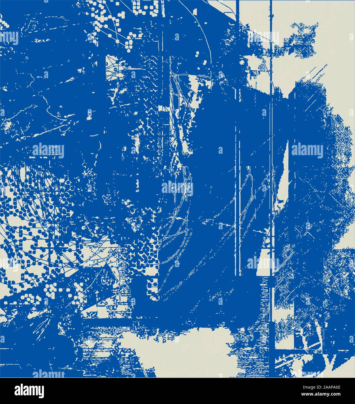 Zusammenfassung Hintergrund Grunge Effekte Papier Design - Blau - Retro Stil Stock Vektor
