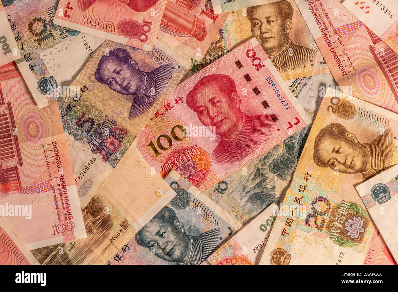 Die Zusammensetzung der Chinesischen Renminbi Yuan RMB. Die Währung ...