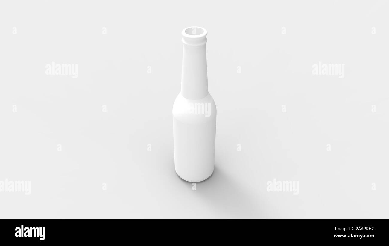 3D-Rendering für eine weiße Flasche im Studio Hintergrund isoliert Stockfoto