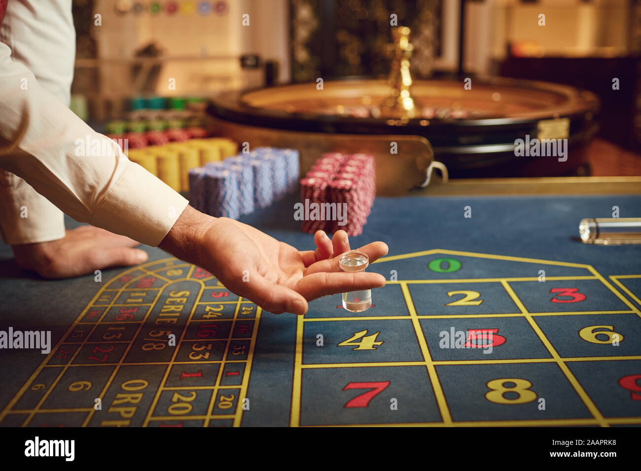 Roulette casino wetten Glücksspiel Poker Konzept. Stockfoto