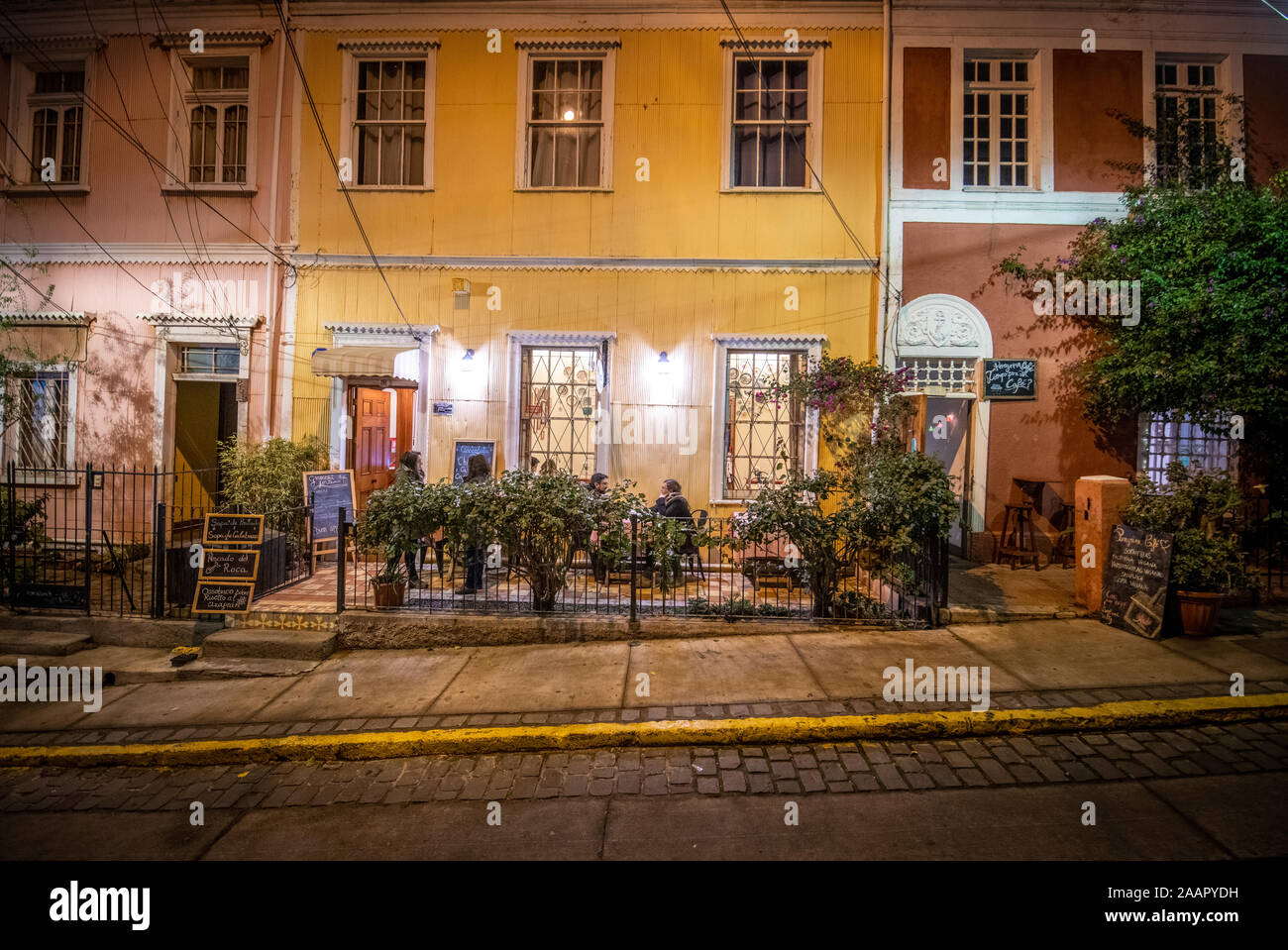 Cerro Concepcion, im historischen Stadtteil von der Hafenstadt Valparaiso, Chile. Stockfoto