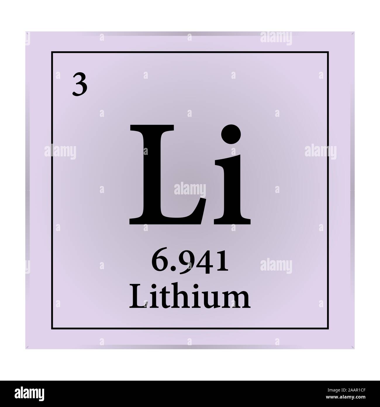Lithium-ionen Periodensystem der Elemente Vektor-illustration eps 10. Stock Vektor