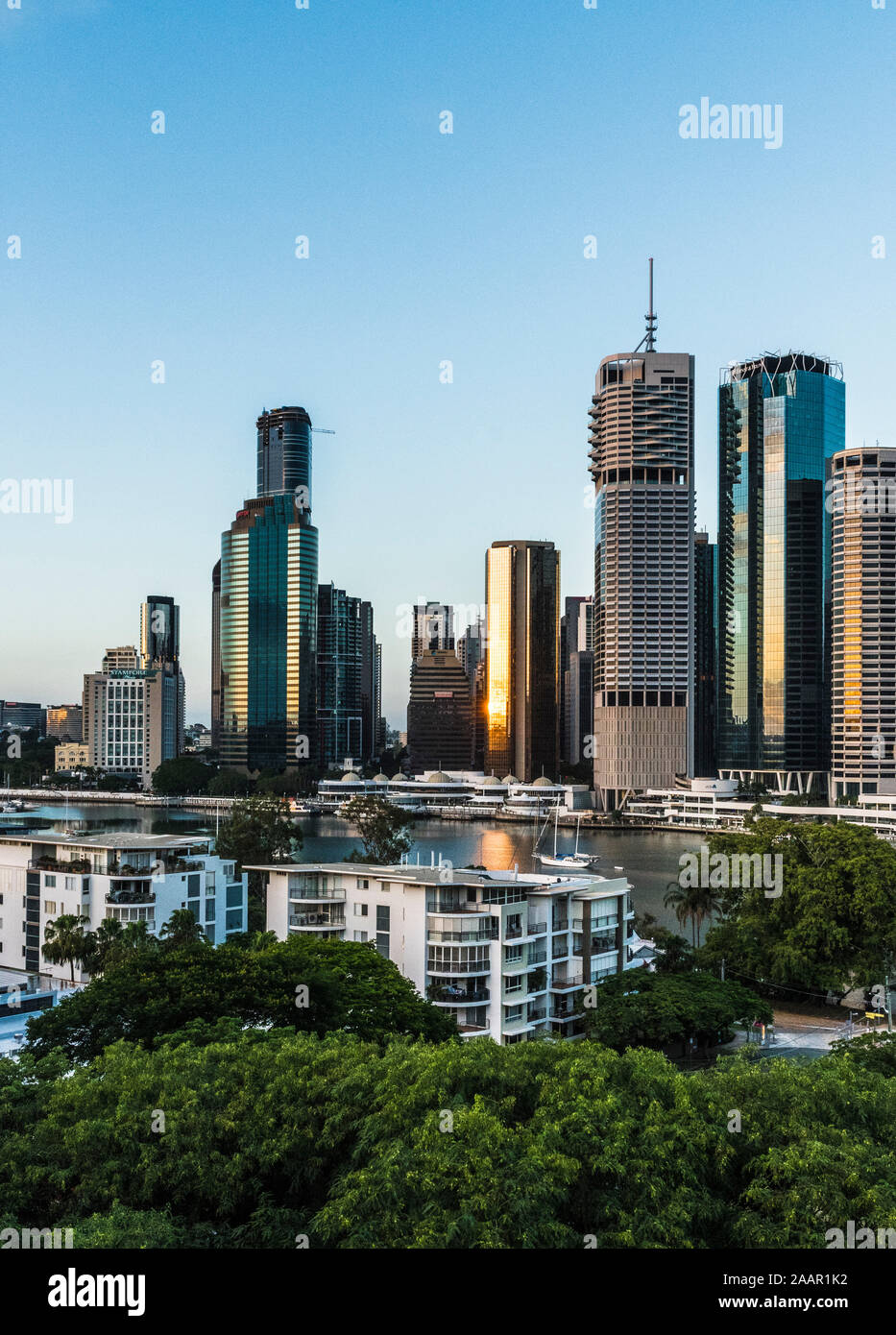 Blick auf den Central Business District von Brisbane, Queensland Stockfoto