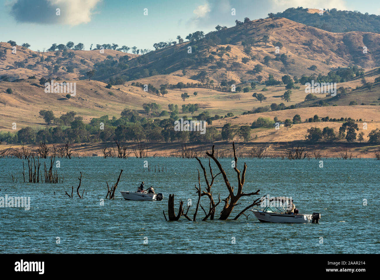 angeln im see in Australien Stockfoto