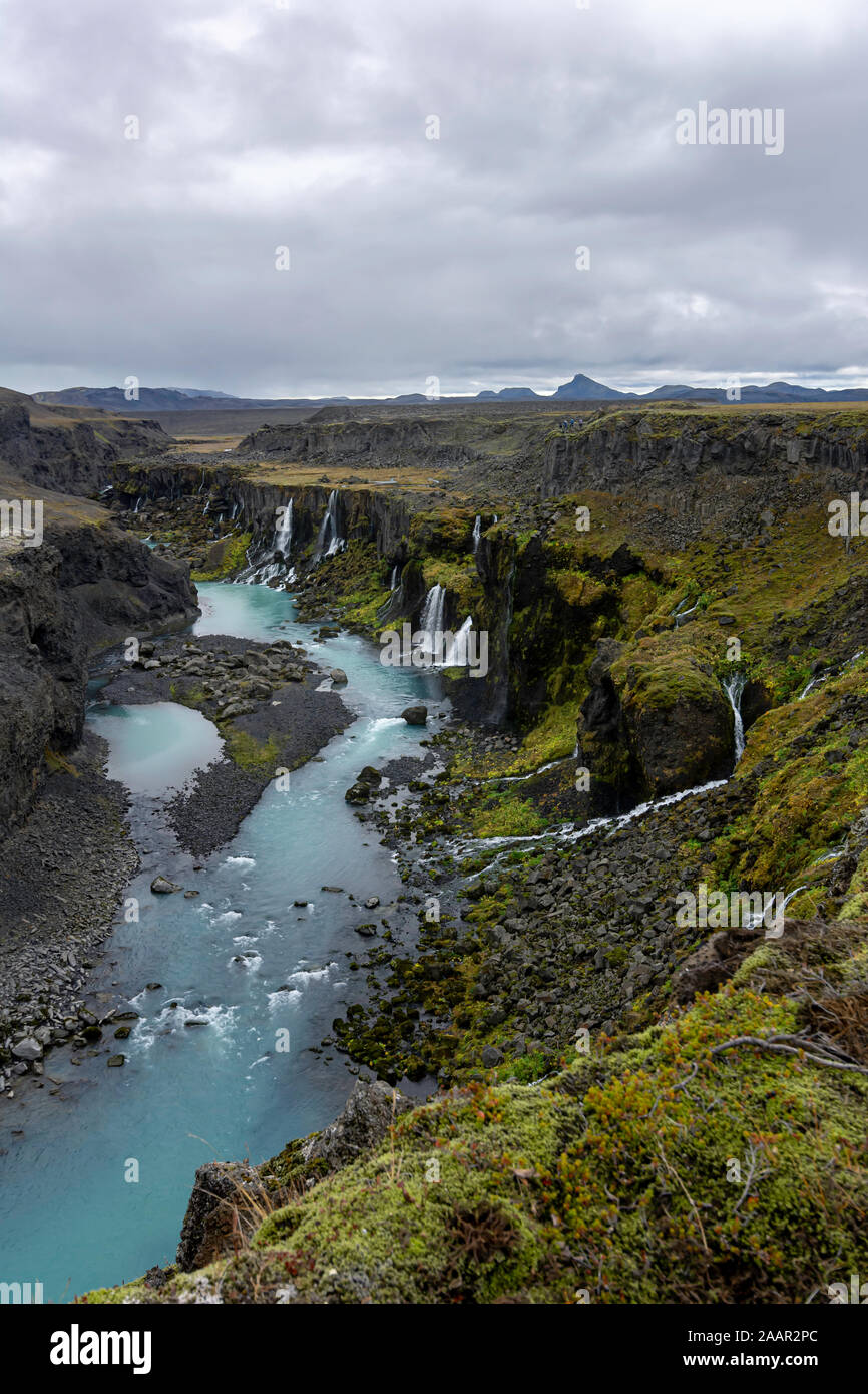 Canyon in Island Stockfoto