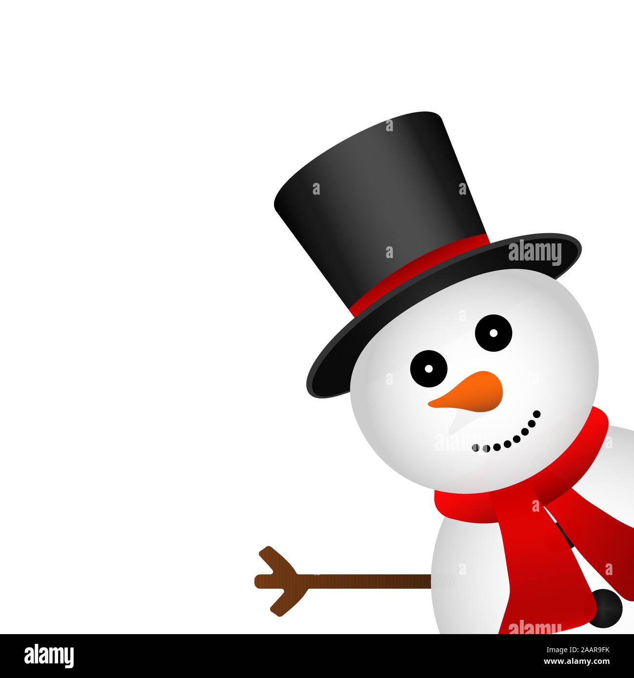 Weihnachten Schneemann Hut isoliert auf weiss Stock Vektor