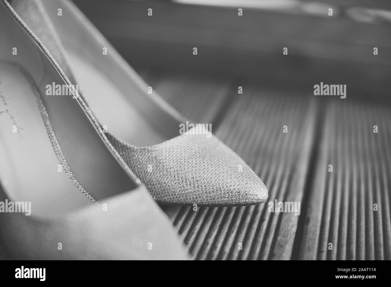 Hochzeit Schuhe der Indischen braut Nahaufnahme Stockfoto
