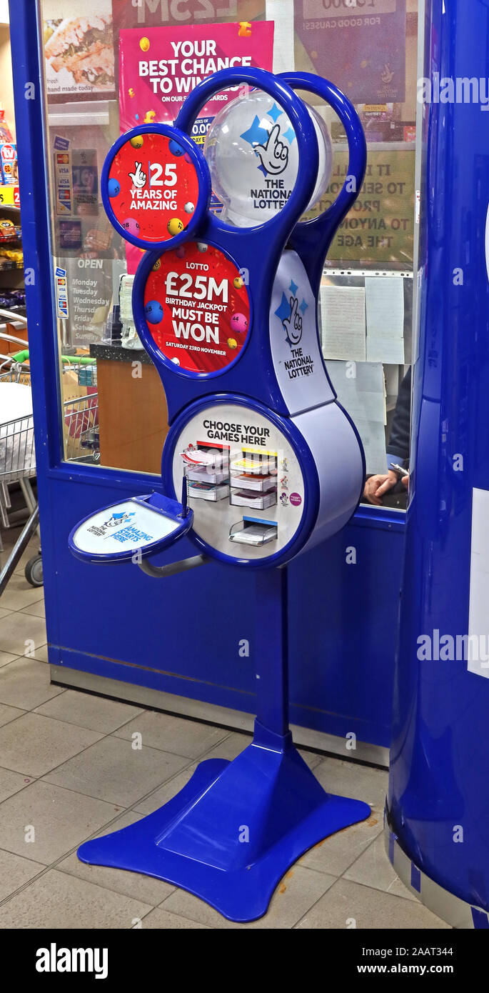 National Lottery Amazing beginnt hier, Ihre beste Gewinnchance, Lotterieverkauf, Lotterieverkauf, Lotterieticket hier kaufen, Stockfoto