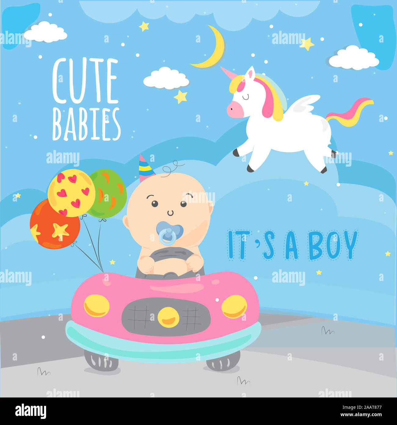 Baby Boy Cute Vector clipart. Stockfoto