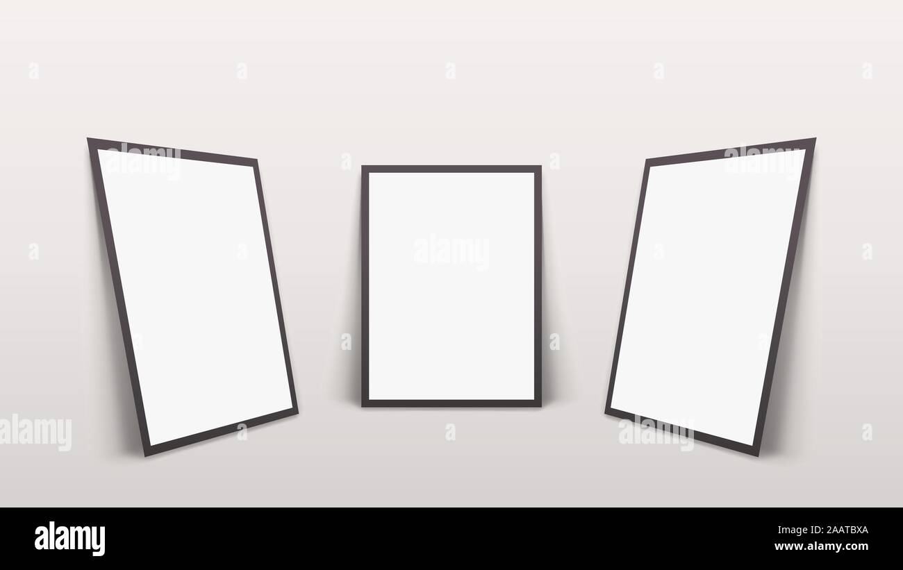 Drei Frames mit den Schatten an der Wand Stock Vektor