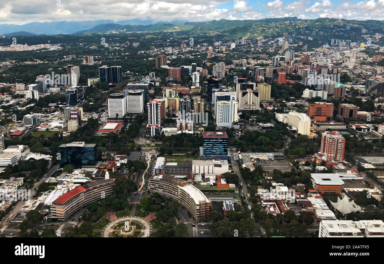 Luftaufnahme von Guatemala-Stadt Stockfoto