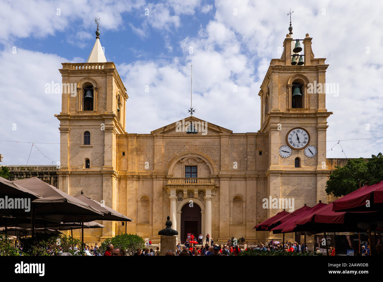Konkathedrale St. Johannes in Valletta, Malta, Kathedrale Kirche in Manierismus, Wahrzeichen der Stadt. Stockfoto