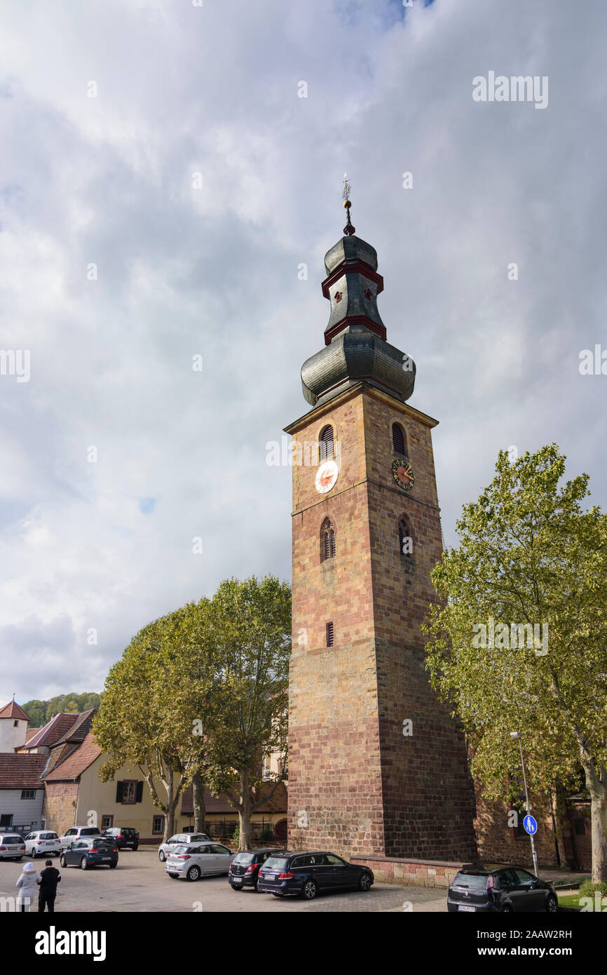 Bad Bergzabern: Kirche Marktkirche in der Weinstraße, Deutsche Weinstraße, Rheinland-Pfalz, Rheinland-Pfalz, Deutschland Stockfoto