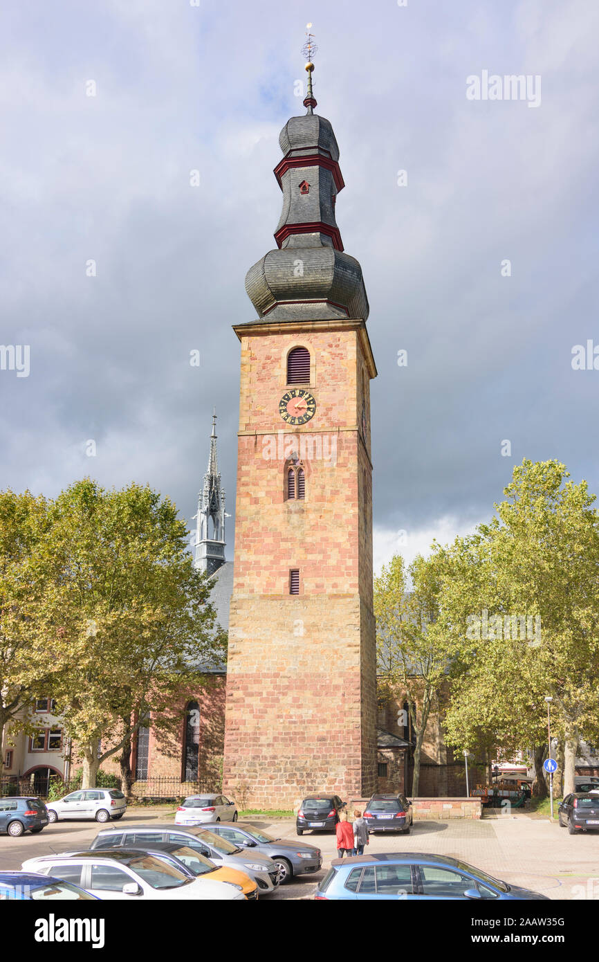 Bad Bergzabern: Kirche Marktkirche in der Weinstraße, Deutsche Weinstraße, Rheinland-Pfalz, Rheinland-Pfalz, Deutschland Stockfoto